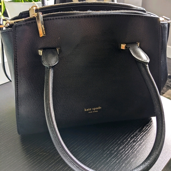 SYDNEY LADIES MEDIUM BLACK LEATHER SATCHEL BAG - Picture 1 of 3